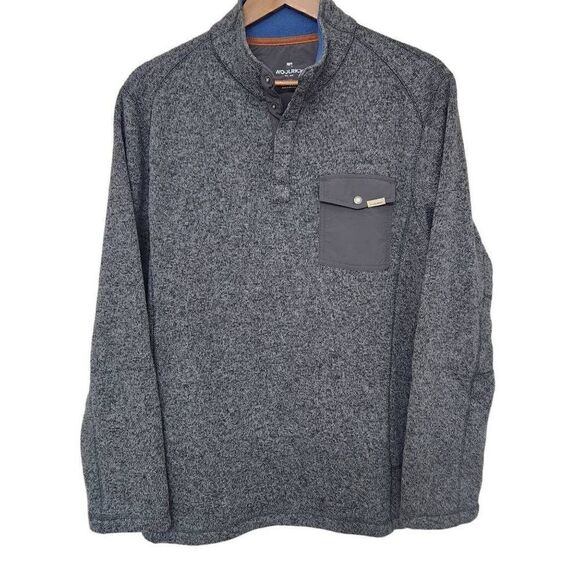 Woolrich Pullover Sweater Sweatshirt Men's Large 1/4 Snap Front Gray - Picture 1 of 5